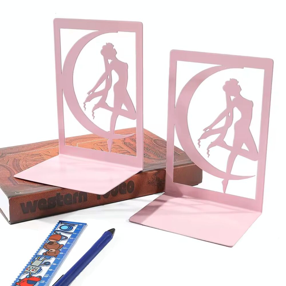 Sailor moon Pretty Guardian Magical Girl Anime Crescent Moon Pink Metal Bookends